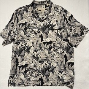 TOMMY BAHAMA Mens L Hawaiian Silk Shirt‎ Multicolor Tropical Beach Print